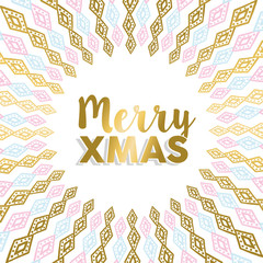 Fototapeta premium Merry Xmas gold mandala design in light colors