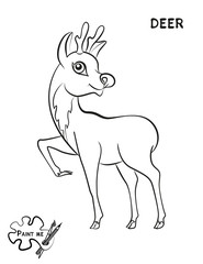 Children's coloring book that says Paint me. Deer