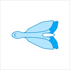 Spaceship flat sign icon on background