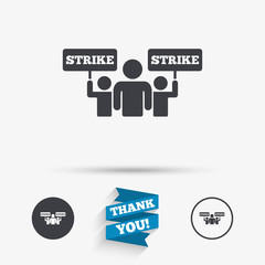 Strike sign icon. Group of people symbol.