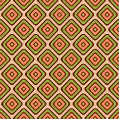 Seamless vector geometrical pattern. Endless beige background with hand drawn ornamental rhombus. Graphic vector vintage illustration with ethnic motifs. Template for cover, fabric, wrapping.