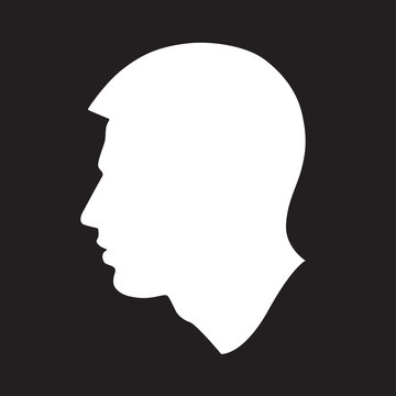 Vector illustration of the profile silhouette of a man
