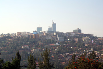 panorama of downtown Kigali, capital city of Rwanda, Africa