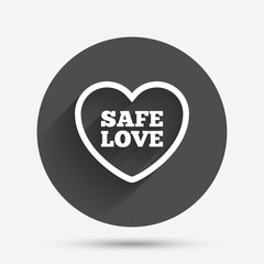 Safe love sign icon. Safe sex symbol.