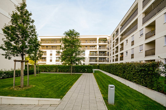 Modern residential buildings, apartments in a new urban housing
