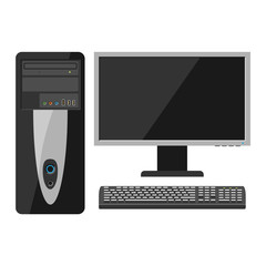Desktop computer vector