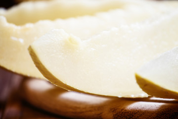 Slices of melon, selective focus