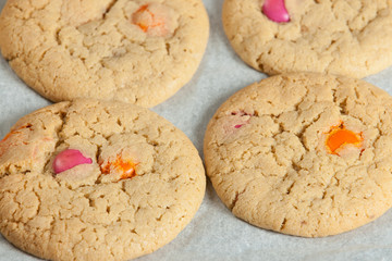 Homebaked Chewable Butter Biscuits With Colored Chocolate Sweets