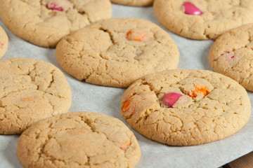 Homebaked Chewable Butter Biscuits With Colored Chocolate Sweets