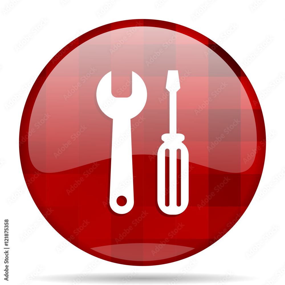 Aufkleber tool red round circle glossy modern design web icon