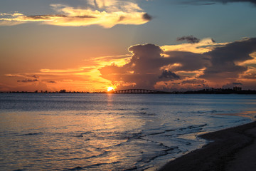 Naklejka na ściany i meble Sunset Fort Myers Beach, FL