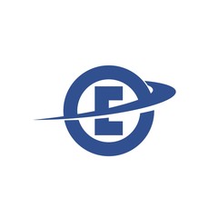 E letter in the circle logo design