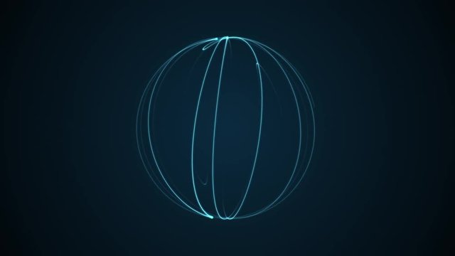 energy ball, abstract animation of future shape 4K