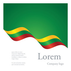 New brochure abstract design modular pattern of wavy flag ribbon of Lithuania