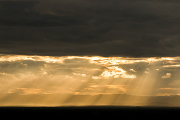 colorful dramatic sky with cloud at sunset