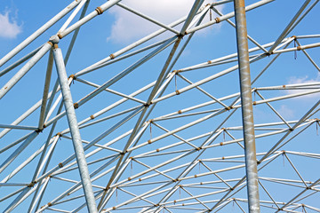 metal structure with blue sky background