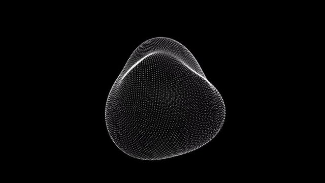 metamorphose of amorphous sphere, spherical ondulation, abstract animation of future shape 4K