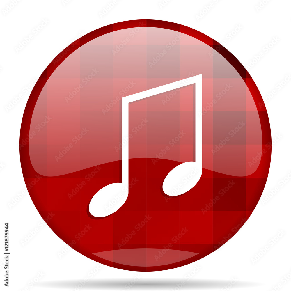 Poster music red round circle glossy modern design web icon