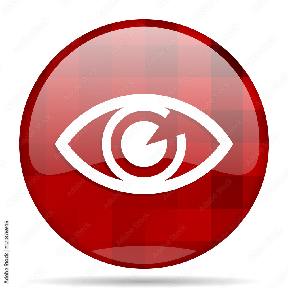 Poster eye red round circle glossy modern design web icon