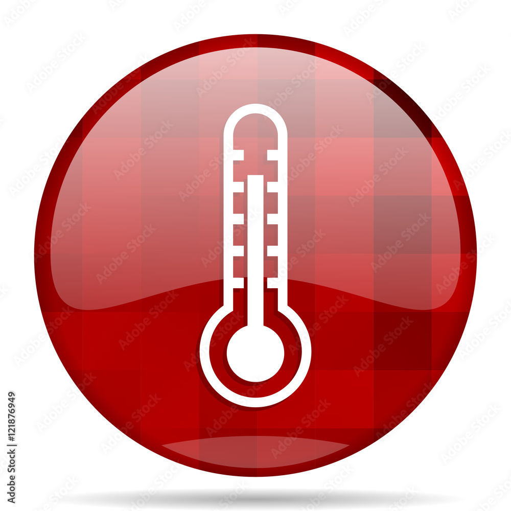 Poster thermometer red round circle glossy modern design web icon
