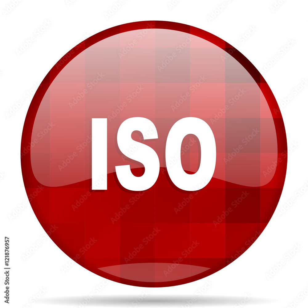 Poster iso red round circle glossy modern design web icon