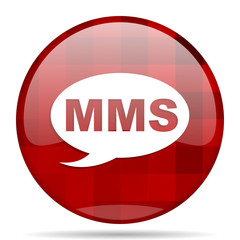 mms red round circle glossy modern design web icon