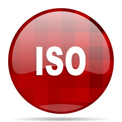 iso red round circle glossy modern design web icon