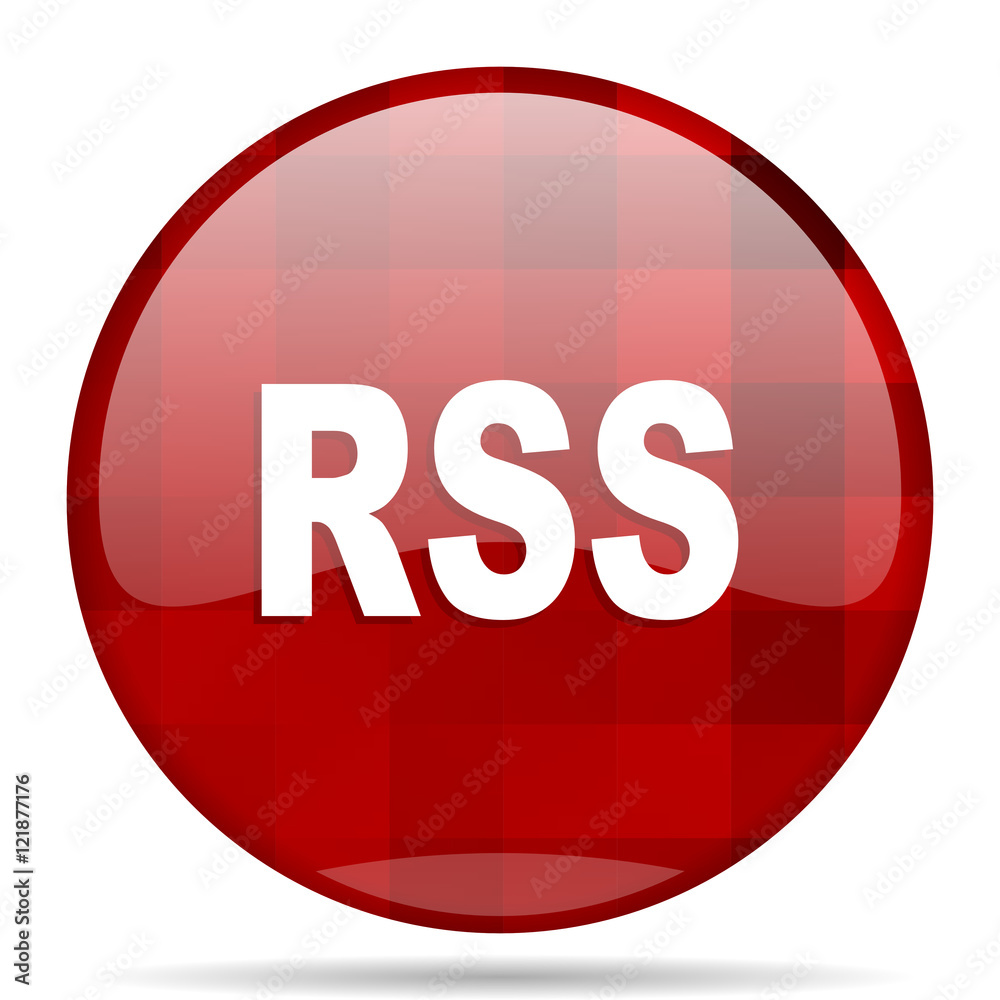 Poster rss red round circle glossy modern design web icon