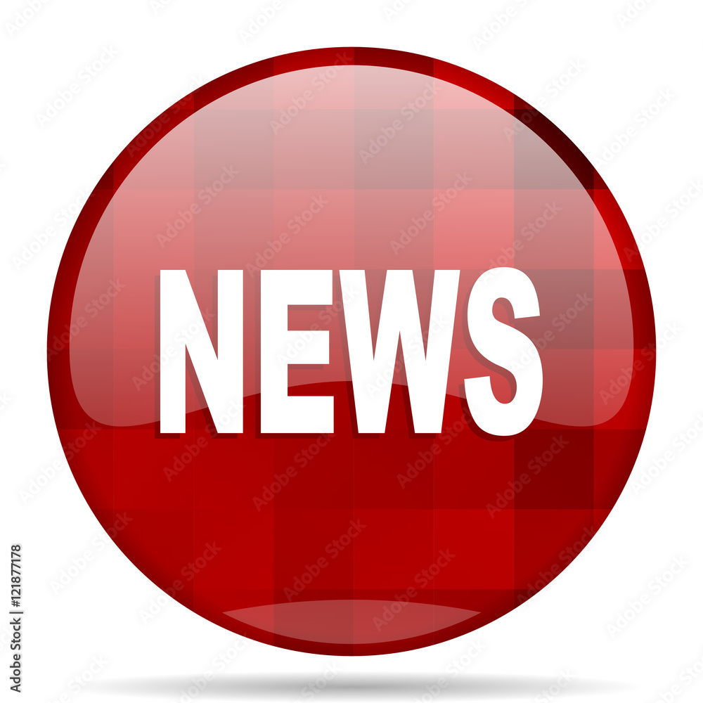 Poster news red round circle glossy modern design web icon