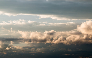 colorful dramatic sky with cloud at sunset