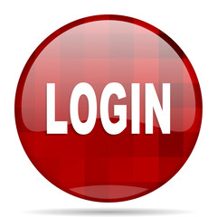 login red round circle glossy modern design web icon