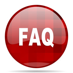 faq red round circle glossy modern design web icon