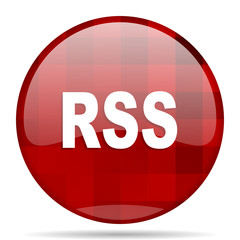 rss red round circle glossy modern design web icon
