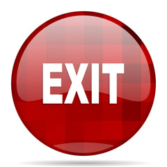 exit red round circle glossy modern design web icon