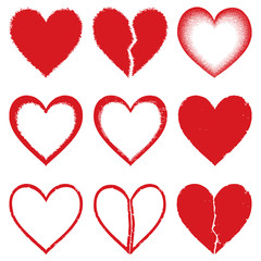 Various hearts vector silhouette icons