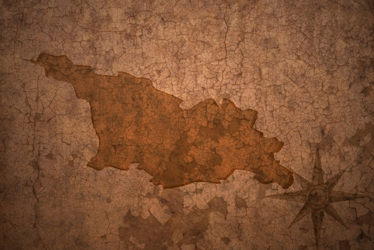 georgia map on vintage crack paper background
