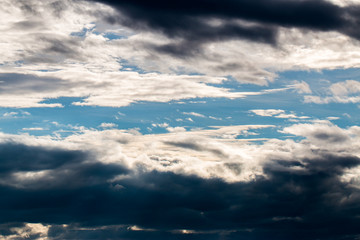 colorful dramatic sky with cloud at sunset