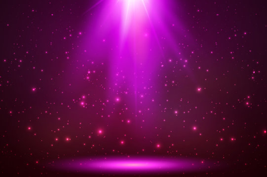Pink vector magic top light in darkness abstract background
