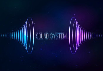 Vector sound shining cones at cosmic background - 121880152
