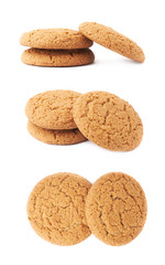 Stack of cookies isolated over the white background