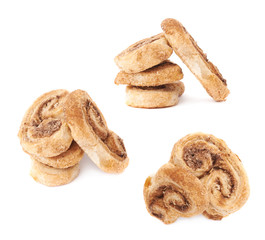Stack of cookies isolated over the white background
