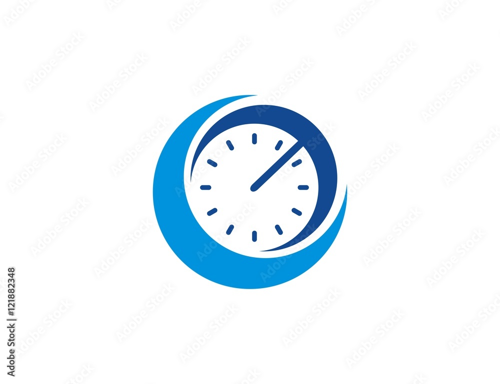 Wall mural clock logo