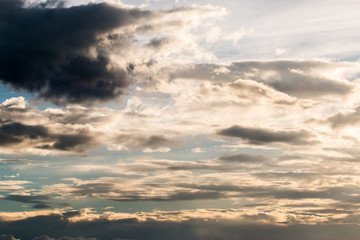 colorful dramatic sky with cloud at sunset