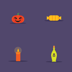 Cartoon halloween objects