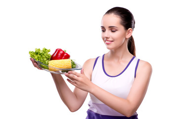 Woman in healthy eating concept