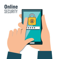 online security password lock design isolated vector illustration eps 10