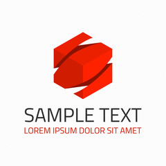 Red abstract logo template.