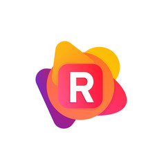 Abstract fun shape elements company logo sign icon. R letter log