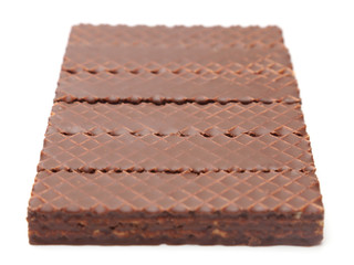 Chocolate Peanut Butter Wafer Cookies on a White Background