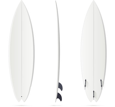 White vector surfing board template - hybrid type